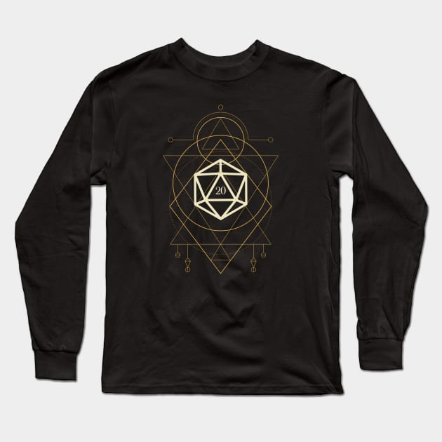 Esoteric Polyhedral D20 Dice Tarot Six Long Sleeve T-Shirt by dungeonarmory